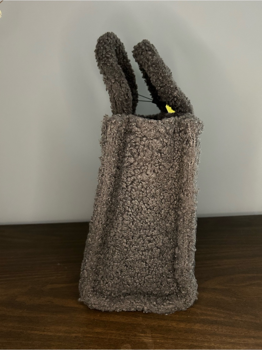 Marc Jacobs Grey Teddy Medium Tote NWT Bag Faux Shearling Crossbody - Picture 6 of 15